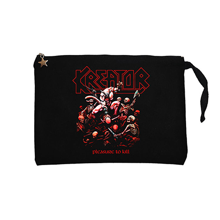 Kreator Pleasure to Kill Siyah Clutch Astarlı Cüzdan / El Çantası