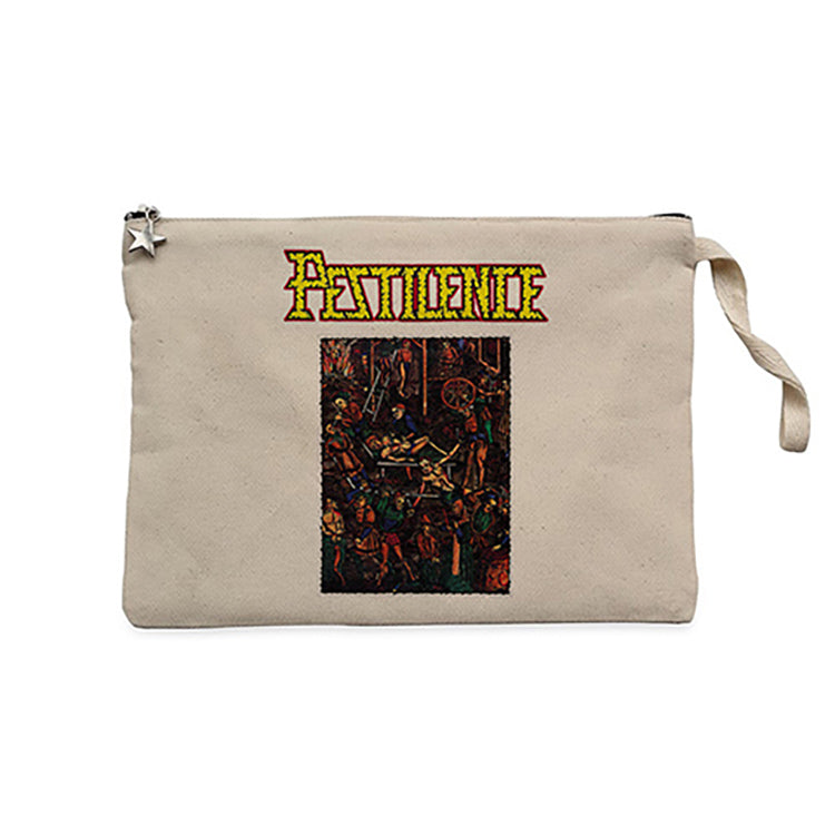 Pestilence Malleus Maleficarum Krem Clutch Astarlı Cüzdan / El Çantası