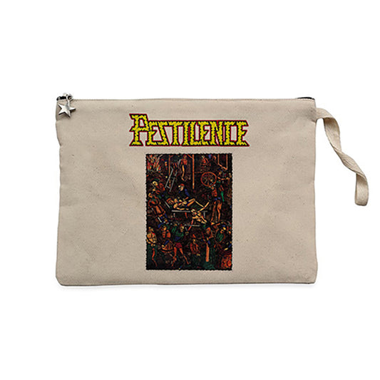Pestilence Malleus Maleficarum Krem Clutch Astarlı Cüzdan / El Çantası
