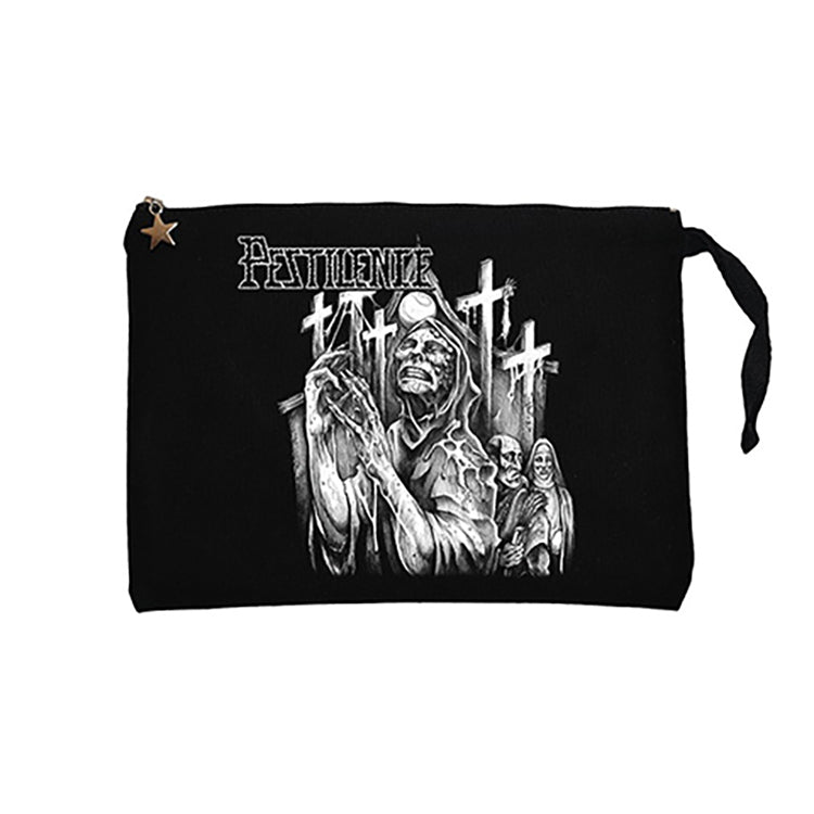 Pestilence The Dysentery Penance Siyah Clutch Astarlı Cüzdan / El Çantası