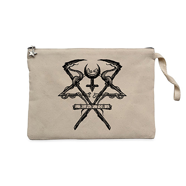 Lorna Shore Logo Krem Clutch Astarlı Cüzdan / El Çantası