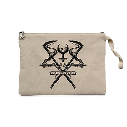 Lorna Shore Logo Krem Clutch Astarlı Cüzdan / El Çantası