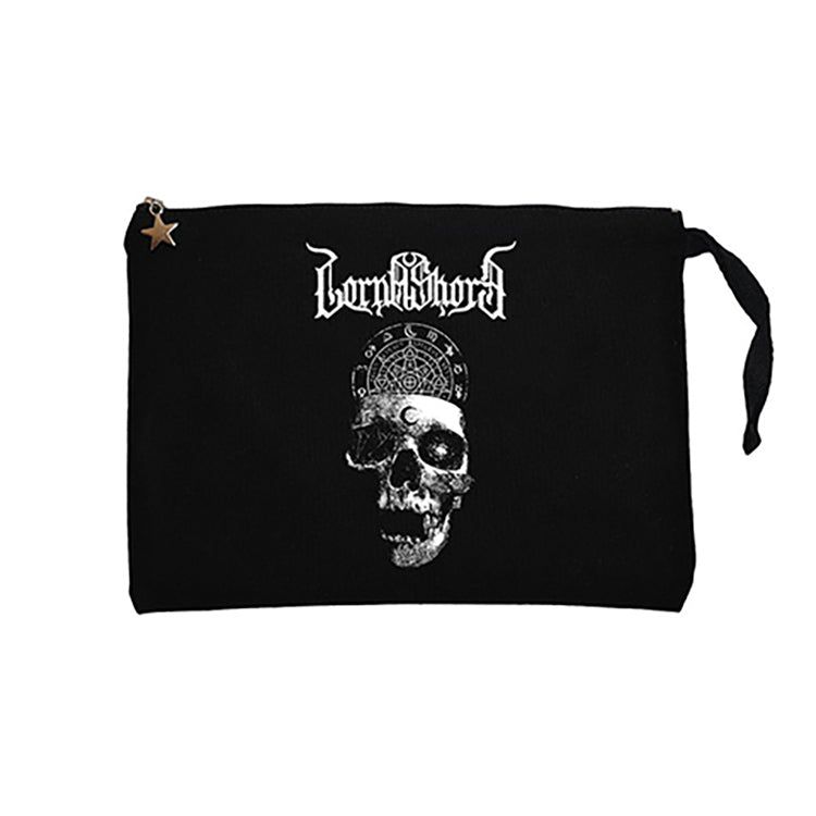 Lorna Shore Skull Siyah Clutch Astarlı Cüzdan / El Çantası