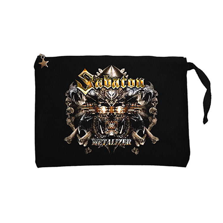 Sabaton Metalizer Siyah Clutch Astarlı Cüzdan / El Çantası