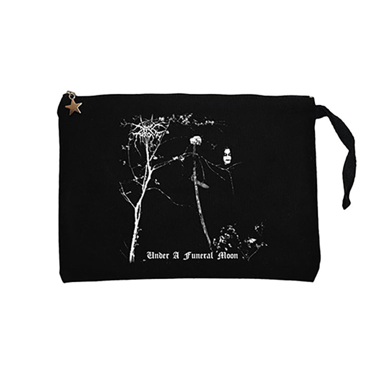 Darkthrone Under a Funeral Moon Siyah Clutch Astarlı Cüzdan / El Çantası
