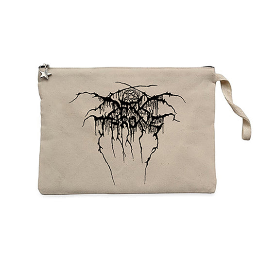 Darkthrone Logo 2 Krem Clutch Astarlı Cüzdan / El Çantası
