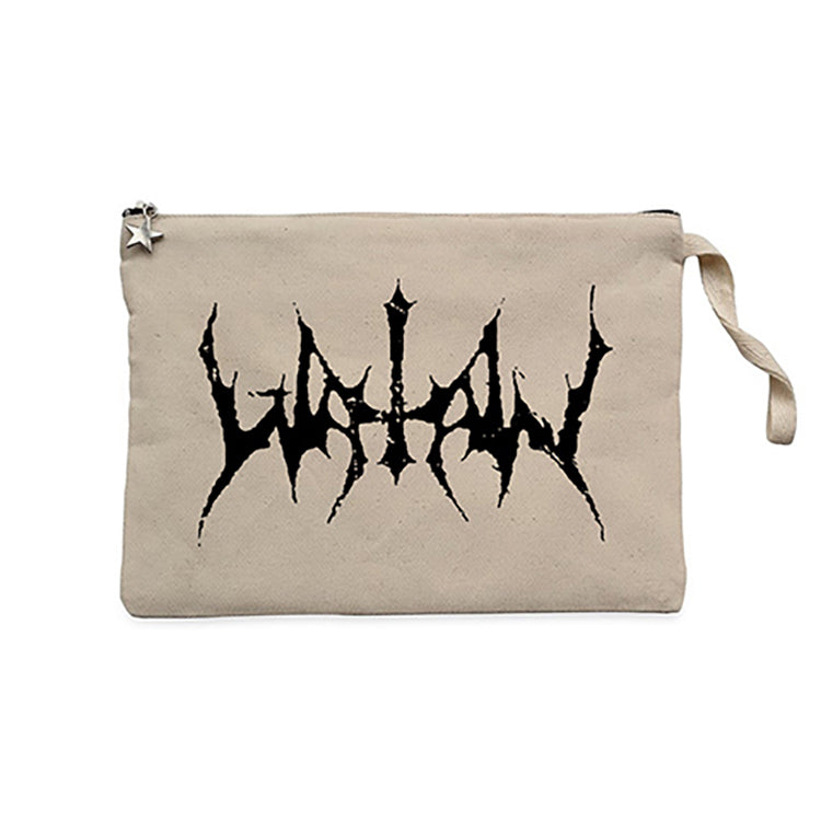 Watain Logo Krem Clutch Astarlı Cüzdan / El Çantası