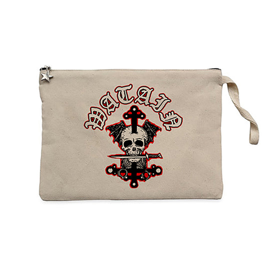 Watain Merch Deaths Head Krem Clutch Astarlı Cüzdan / El Çantası