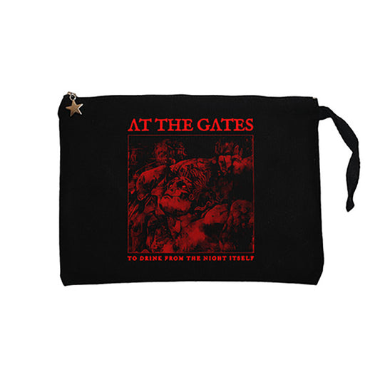 At The Gates To Drink from the Night Itself Siyah Clutch Astarlı Cüzdan / El Çantası