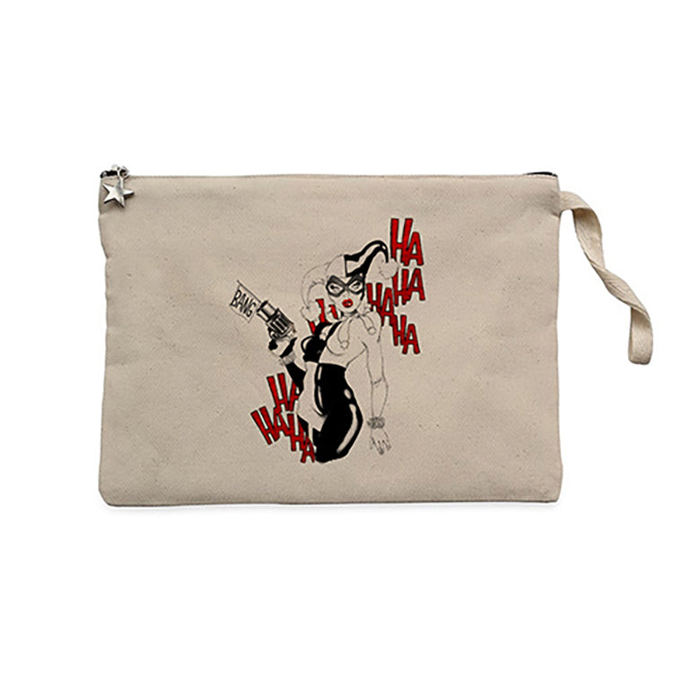 Harley Quinn Bang Krem Clutch Astarlı Cüzdan / El Çantası