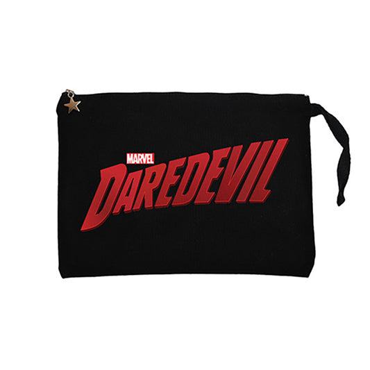 DareDevil Logo Siyah Clutch Astarlı Cüzdan / El Çantası