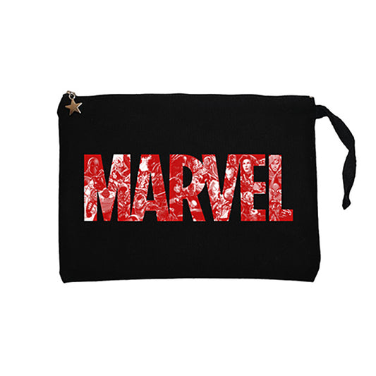 Marvel Heroes in Post 3 Siyah Clutch Astarlı Cüzdan / El Çantası