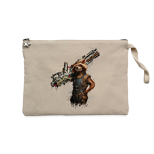 Rocket Raccoon Body Krem Clutch Astarlı Cüzdan / El Çantası