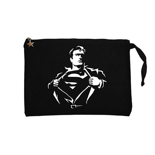 Superman Man Siyah Clutch Astarlı Cüzdan / El Çantası