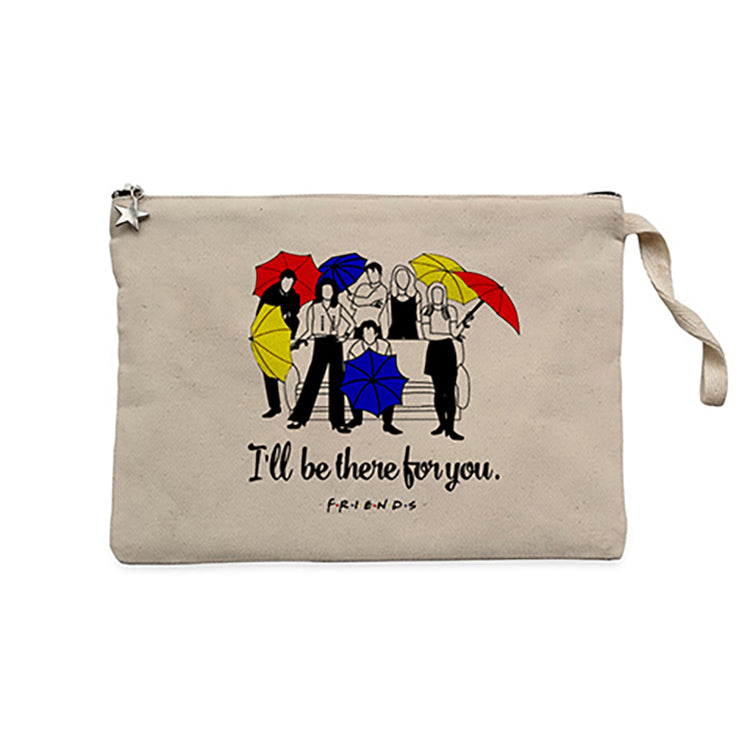 Friends I Will Be There For You Krem Clutch Astarlı Cüzdan / El Çantası