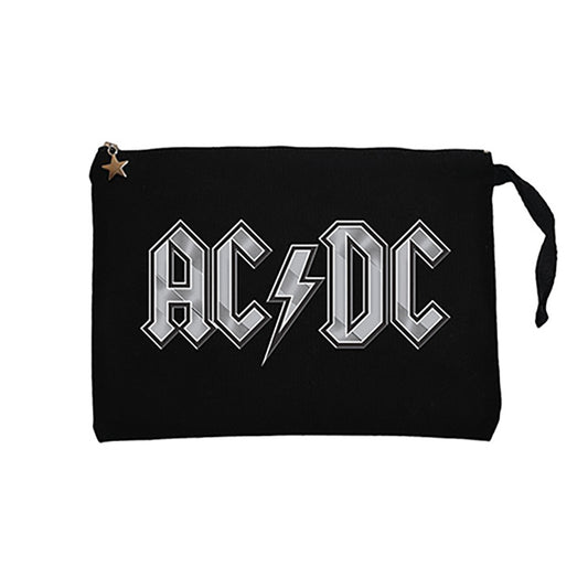 Ac Dc Logo Classic Siyah Clutch Astarlı Cüzdan / El Çantası