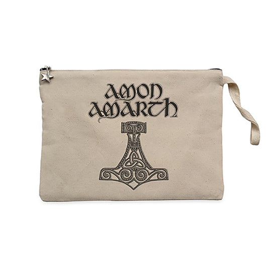 Amon Amarth Mjolnir Krem Clutch Astarlı Cüzdan / El Çantası