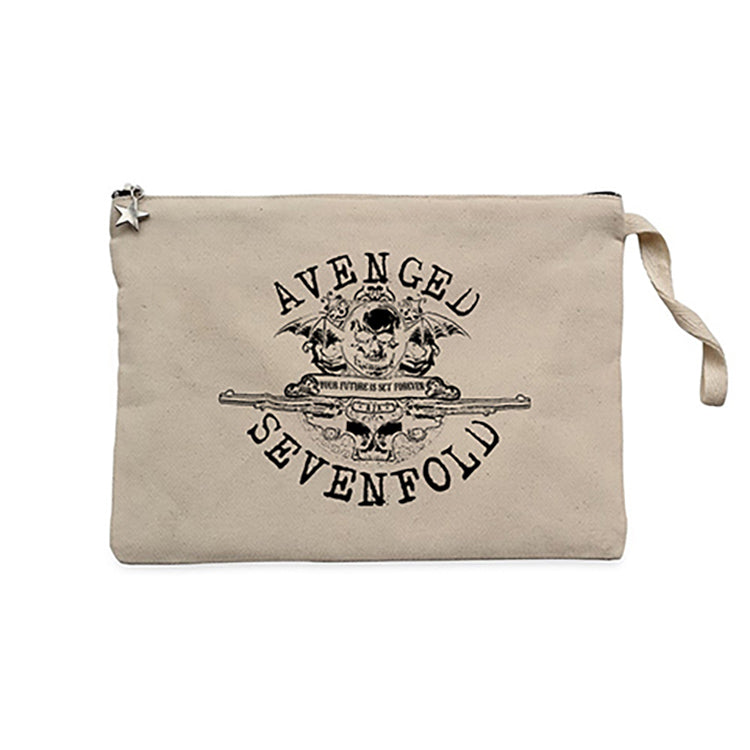 Avenged Sevenfold Future is Set Forever Krem Clutch Astarlı Cüzdan / El Çantası