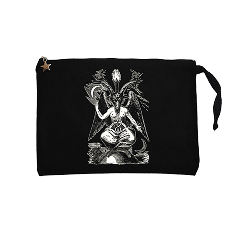 Baphomet Cliphas Levi Del Siyah Clutch Astarlı Cüzdan / El Çantası