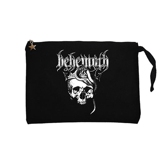 Behemoth Skull Siyah Clutch Astarlı Cüzdan / El Çantası