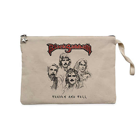 Black Sabbath Heaven And Hell Krem Clutch Astarlı Cüzdan / El Çantası