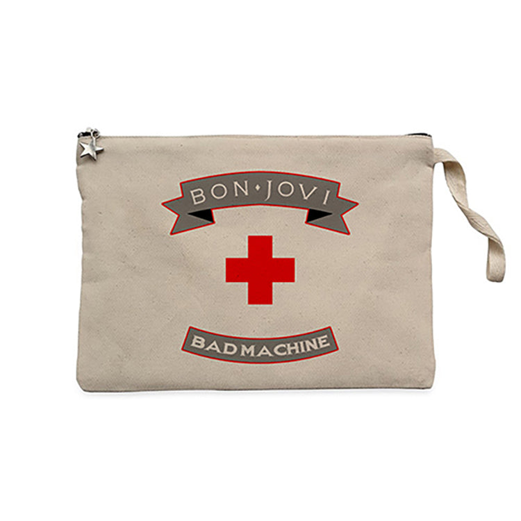 Bon Jovi Bad Machine Krem Clutch Astarlı Cüzdan / El Çantası