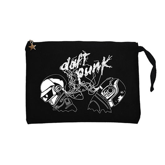 Daft Punk Ropes Siyah Clutch Astarlı Cüzdan / El Çantası