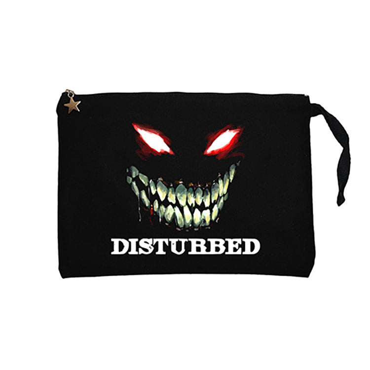 Disturbed Teeth and Eyes Siyah Clutch Astarlı Cüzdan / El Çantası