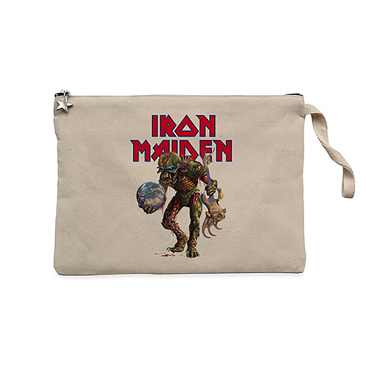 Iron Maiden Monster Guitarist Krem Clutch Astarlı Cüzdan / El Çantası