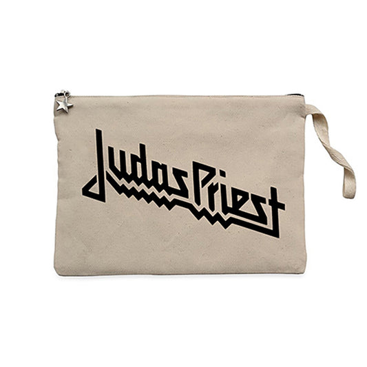 Judas Priest Logo Krem Clutch Astarlı Cüzdan / El Çantası