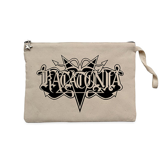 Katatonia Logo Krem Clutch Astarlı Cüzdan / El Çantası
