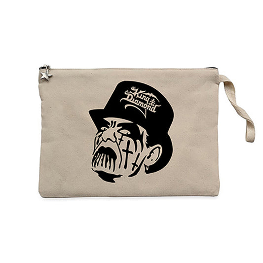 King Diamond Face Krem Clutch Astarlı Cüzdan / El Çantası