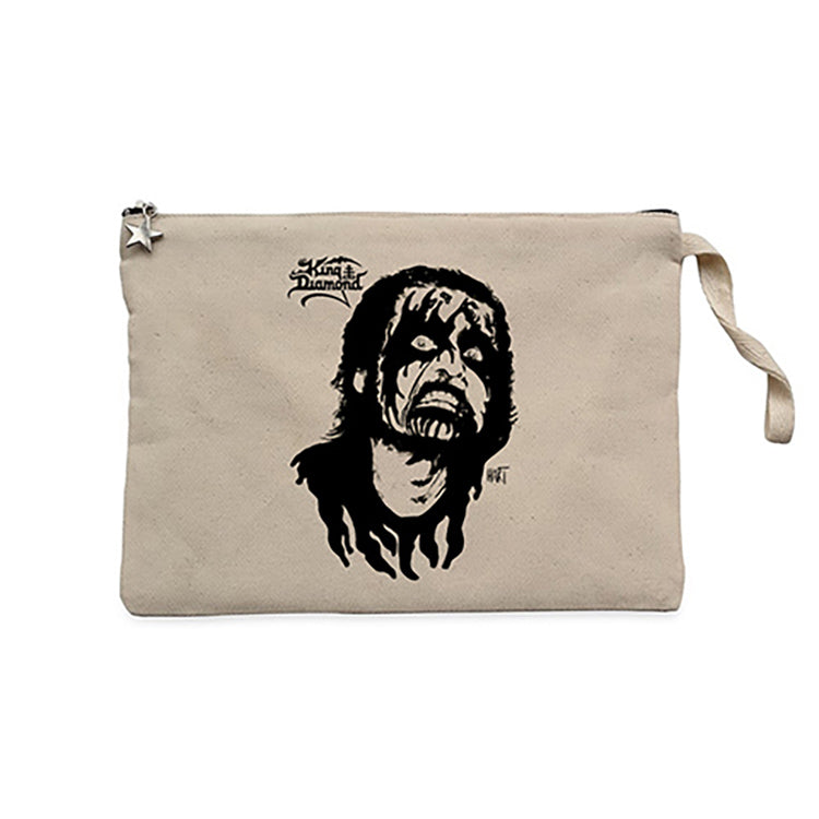 King Diamond Hart Krem Clutch Astarlı Cüzdan / El Çantası