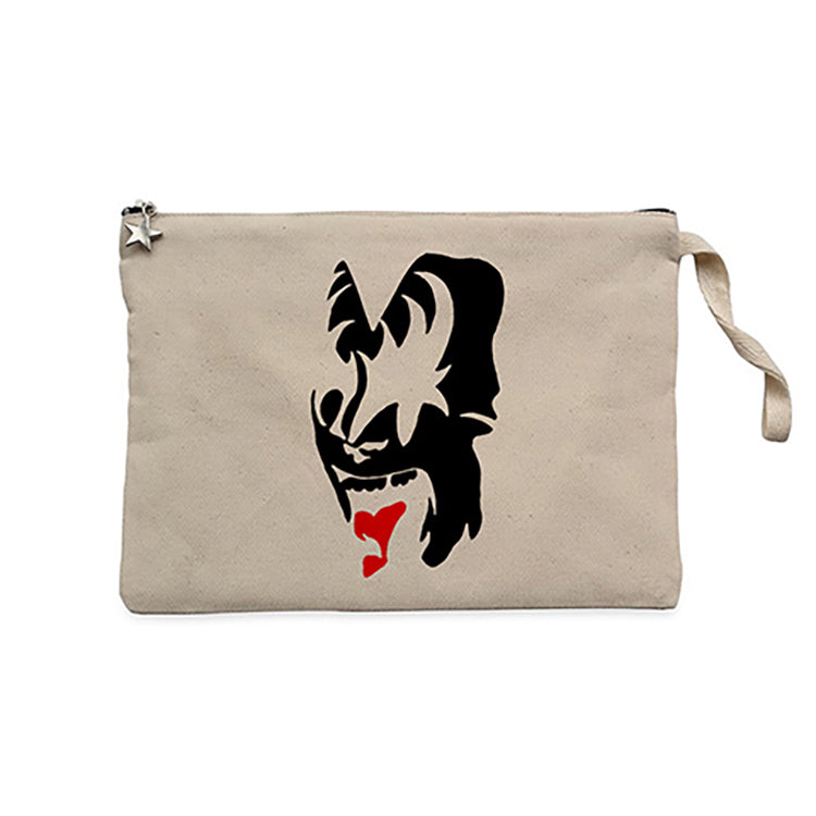 Kiss Face Krem Clutch Astarlı Cüzdan / El Çantası