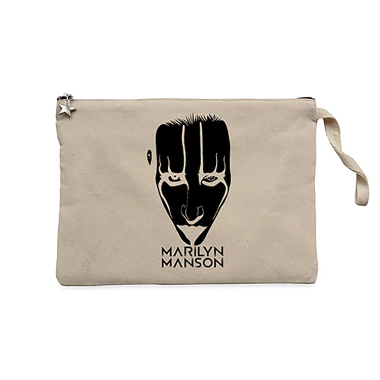Marilyn Manson Head Krem Clutch Astarlı Cüzdan / El Çantası