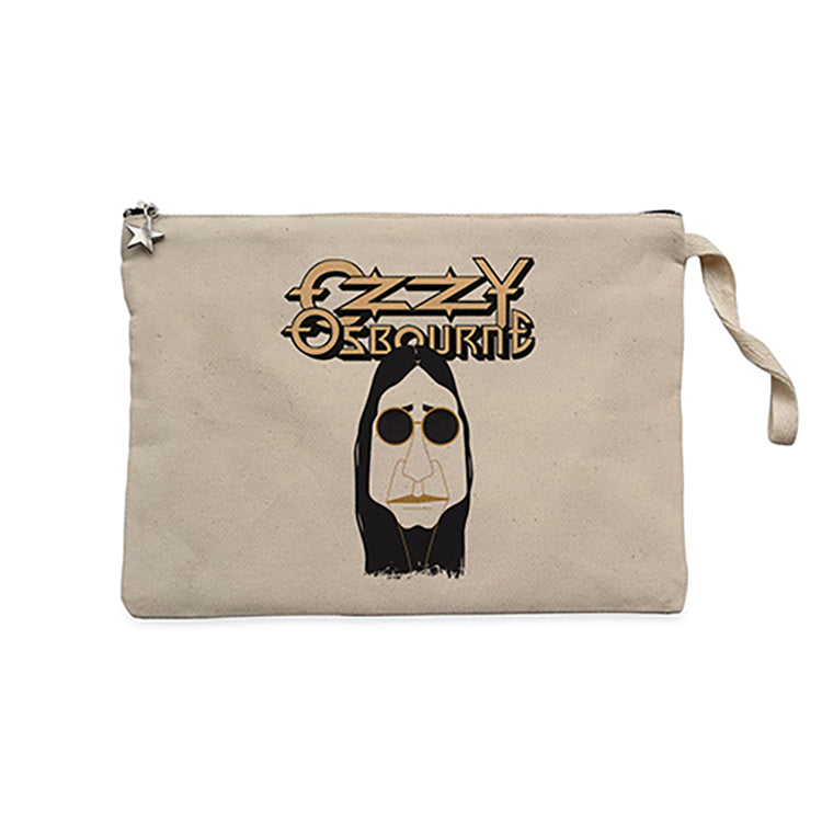Ozzy Osbounre Drawing Krem Clutch Astarlı Cüzdan / El Çantası
