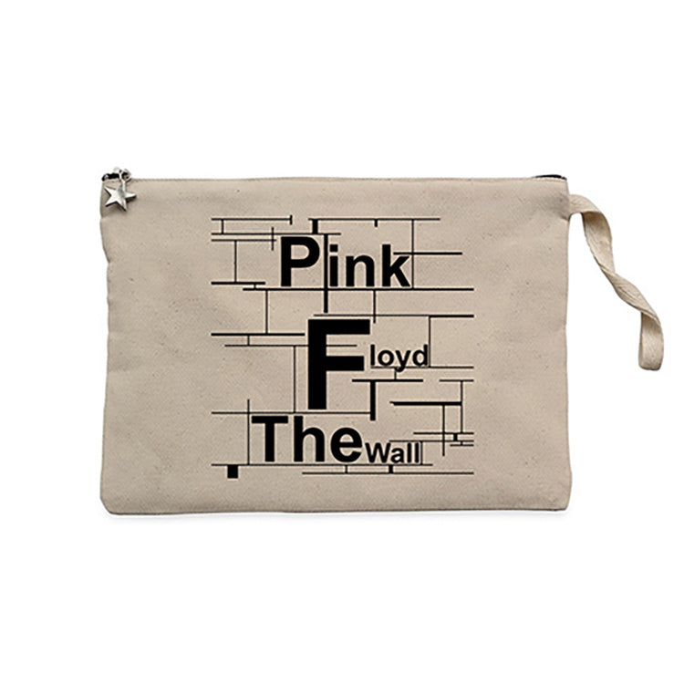 Pink Floyd The Wall Krem Clutch Astarlı Cüzdan / El Çantası