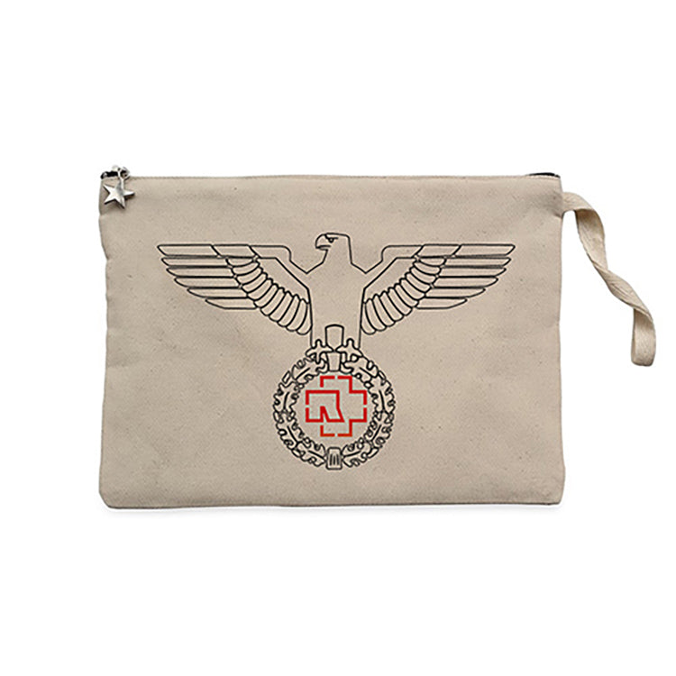 Rammstein Eagle Krem Clutch Astarlı Cüzdan / El Çantası