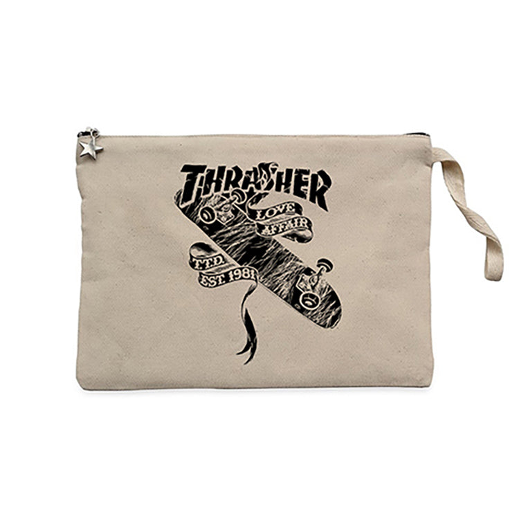 Thrasher Love Affair Krem Clutch Astarlı Cüzdan / El Çantası