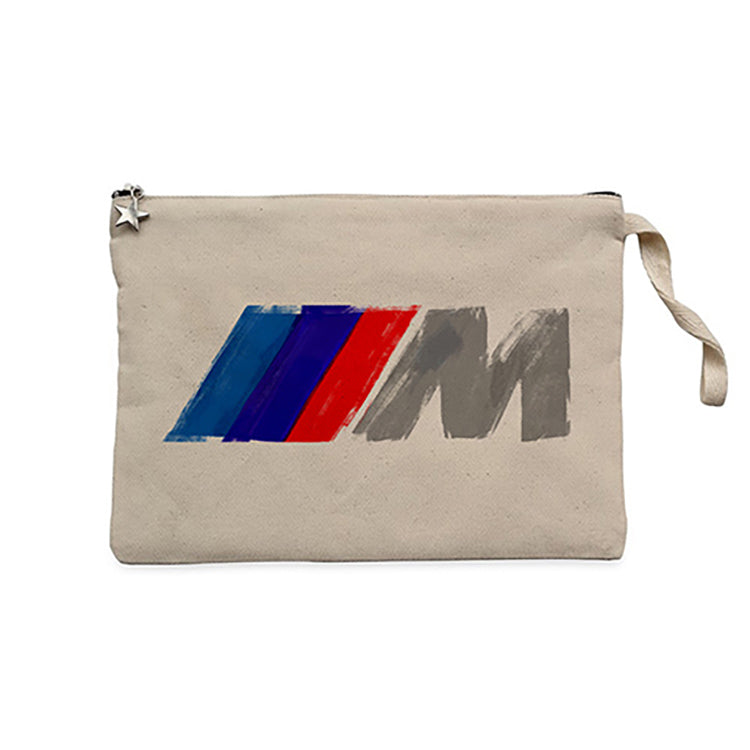 BMW M Power Brush Krem Clutch Astarlı Cüzdan / El Çantası