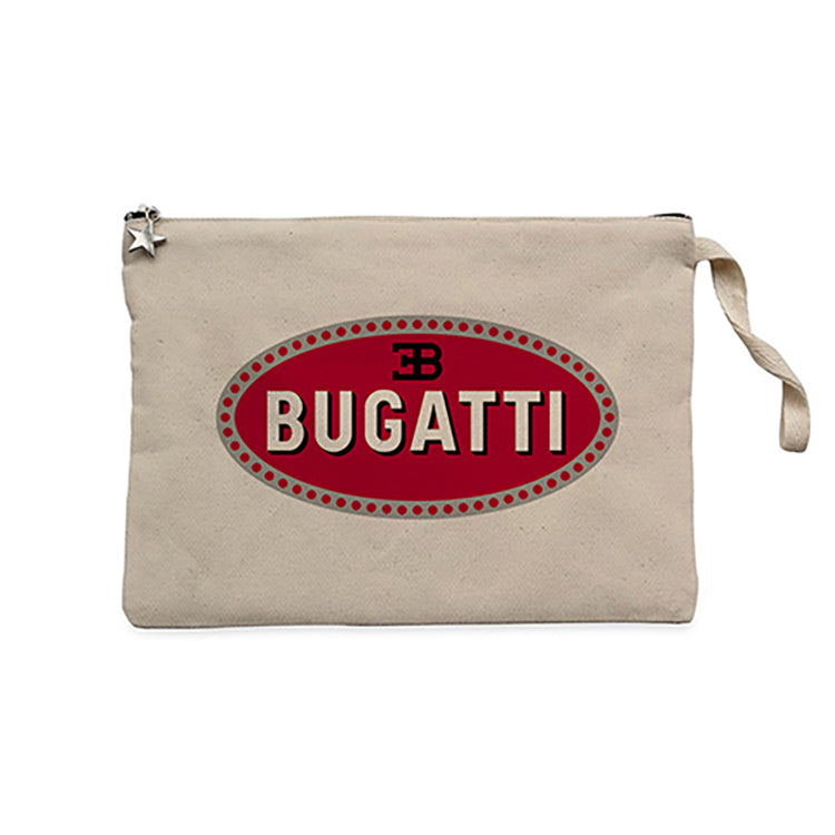 Bugatti 3B Logo Krem Clutch Astarlı Cüzdan / El Çantası