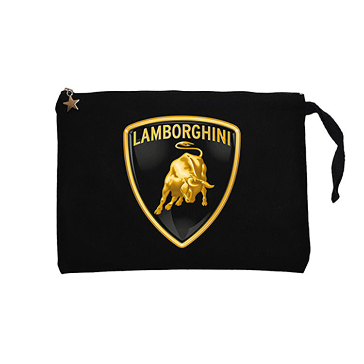 Lamborghini Logo 2 Siyah Clutch Astarlı Cüzdan / El Çantası