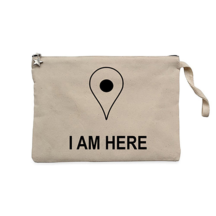 I am Here Krem Clutch Astarlı Cüzdan / El Çantası