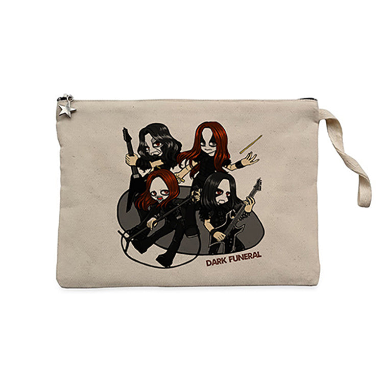 Dark Funeral Anime Krem Clutch Astarlı Cüzdan / El Çantası