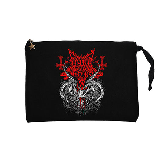 Dark Funeral Demon Head Siyah Clutch Astarlı Cüzdan / El Çantası