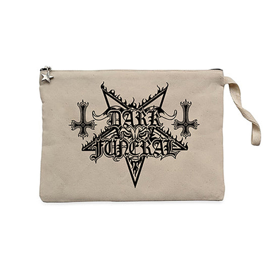 Dark Funeral Logo Krem Clutch Astarlı Cüzdan / El Çantası