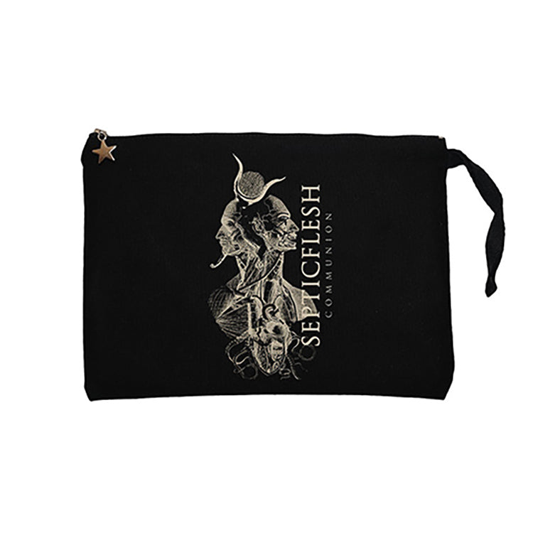 Septicflesh Communion Siyah Clutch Astarlı Cüzdan / El Çantası