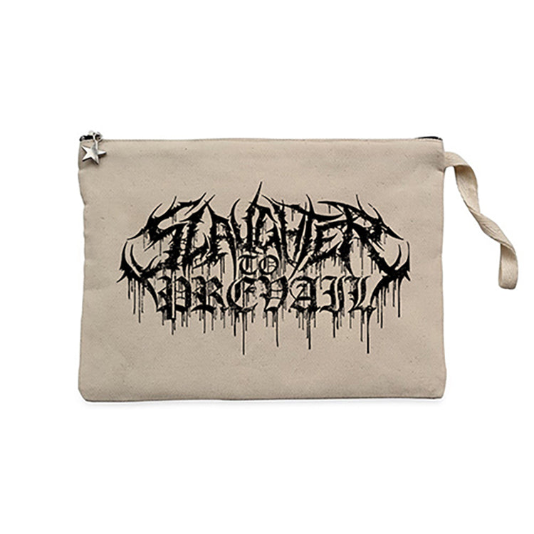 Slaughter to Prevail Logo Krem Clutch Astarlı Cüzdan / El Çantası