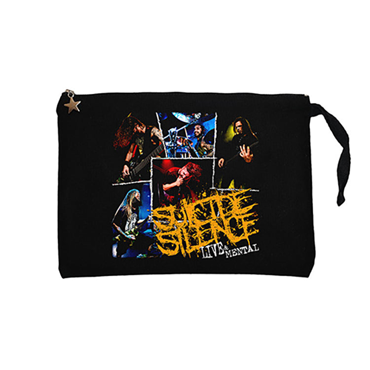 Suicide Silence Lıve And Mental Siyah Clutch Astarlı Cüzdan / El Çantası