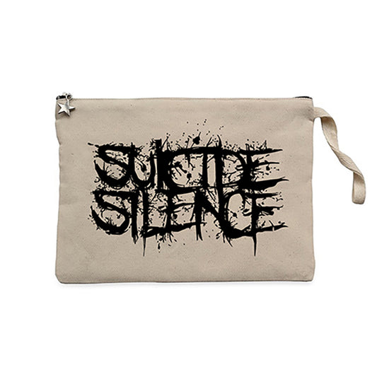 Suicide Silence Logo Krem Clutch Astarlı Cüzdan / El Çantası